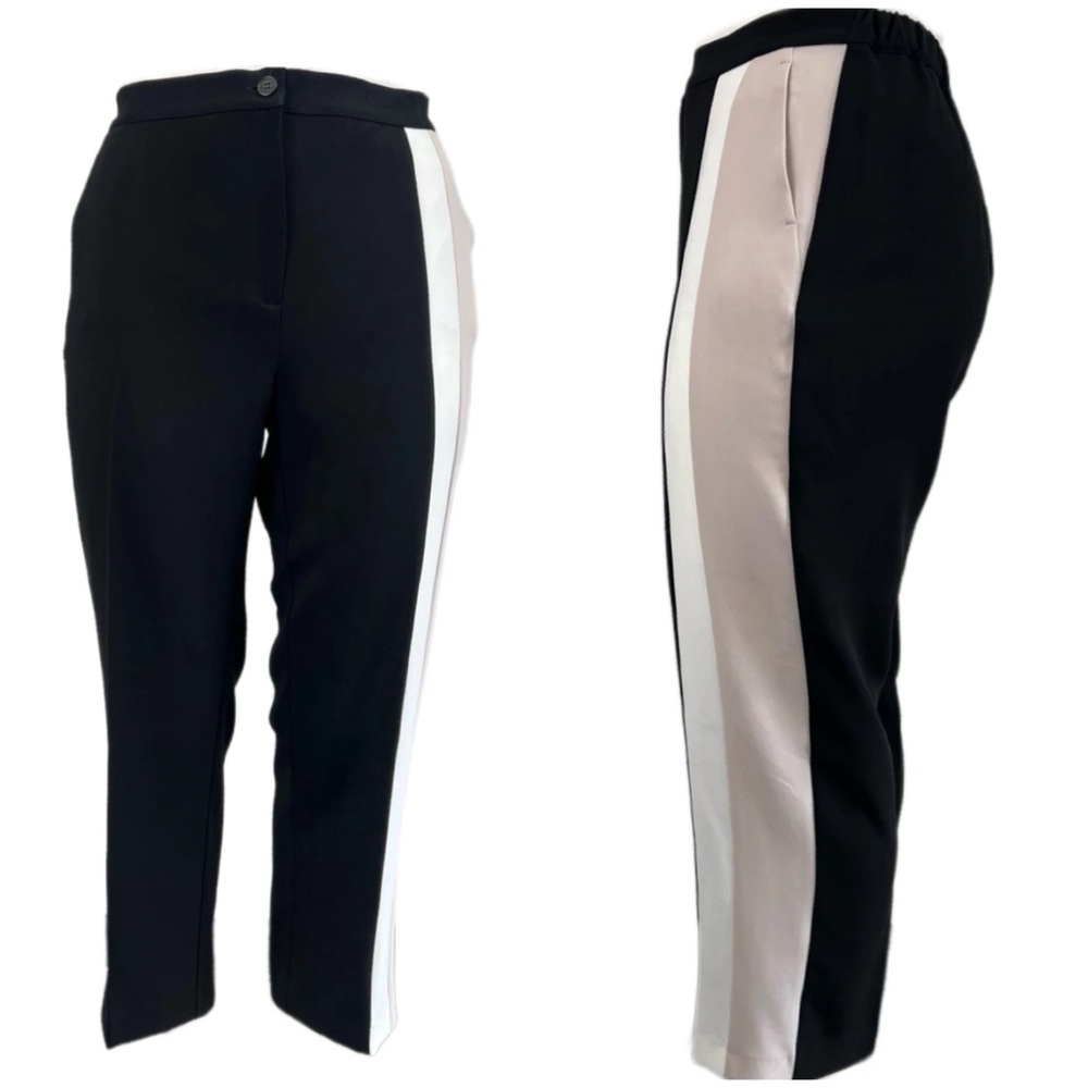 NWT Marina Rinaldi Women's Nero Regalo Mid Rise Straight Pants Size 16